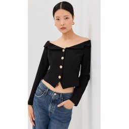 Stretched Off Shoulder Blazer Top