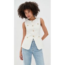 Tweed Buttoned Long Split Top