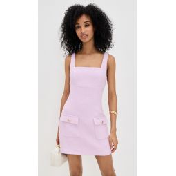 Square Neck Tweed Mini Dress