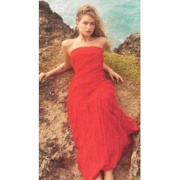 Strapless Ruffled Maxi Dress
