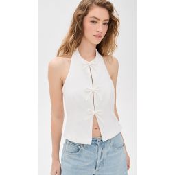 Halter Tie Up Detail Top