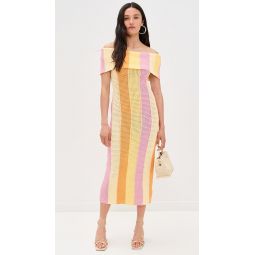 Off Shoulder Sleeveless Midi Dress