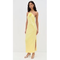 Rose Haltered Sequins Maxi Dress