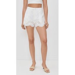 Embroidered High Waisted Relaxed Shorts
