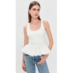 Scoop Neck Bubble Peplum Top