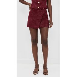 Tweed Front Flap Mini Skirt
