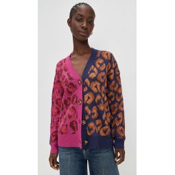 Mixed Ikat Leopard Cardigan