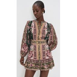Flowering Garden Tree Green Mini Dress