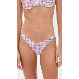 Dove Seersucker Plaid Bikini Bottoms