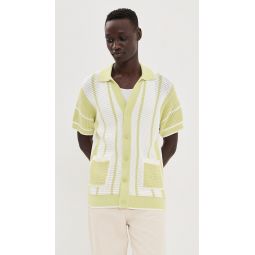 Fabricio Crochet Stripe Cardigan Shirt