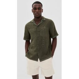 Flavio Palmeira Embroidered Linen Shirt