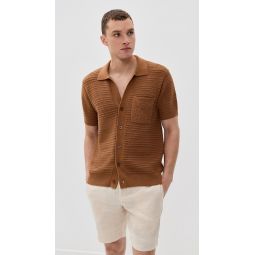 Cesar Panelled Crochet Stripe Cardigan