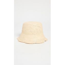 Packable Scallop Straw Bucket Hat