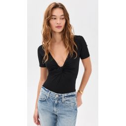 Jersey Twist Front Thong Bodysuit