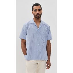 Striped Seersucker Camp Shirt