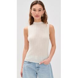 Rib Mock Neck Shell Sweater Vest