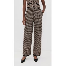 Cashmere Houndstooth Tailored Trousers