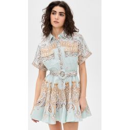 Short Dress with Buckle Belt