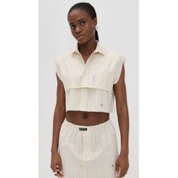 Sleeveless Layered Cropped Shirt