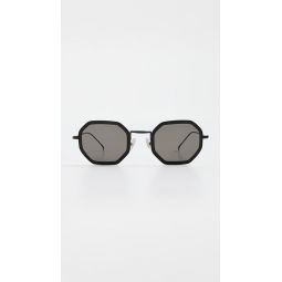 Dylan Tate Matte Black Sunglasses with Grey Flat Lenses