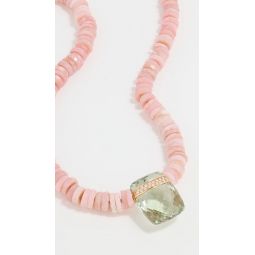 Pink Opal & Green Amethyst Necklace