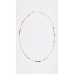 14k Connection Mini Pearl and Rainbow Necklace