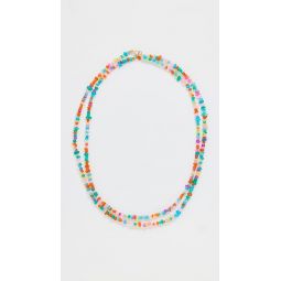 14k Mini Rainbow Pebble Opal Long Necklace