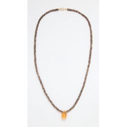 14k Smoky Quartz Citrine Necklace