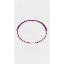14k Ruby Pearl Collar