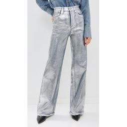 The Mia High Rise Wide Leg Foil Jeans