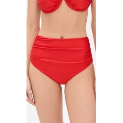 Teya High Waisted Ruched Bikini Bottoms