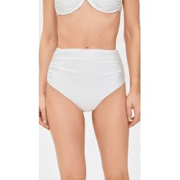 Teya High Waisted Ruched Bikini Bottoms