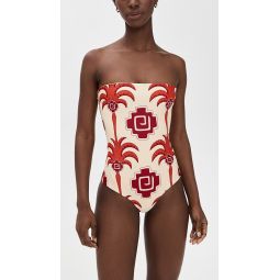 Ecru/Red/ Wine Alta Mar One Piece