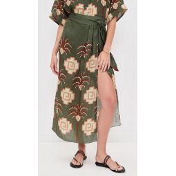 Green Amazon Echoes Wrap Skirt