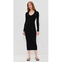 Stretch Lotus Deep V Dress