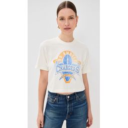 Chargers Mock Neck Crop Tee
