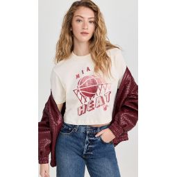 Heat Short Sleeve Mock Neck Crop Tee
