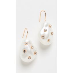 Gold With White Pearl Earrings