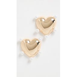 Polished Gold Heart Post Earrings