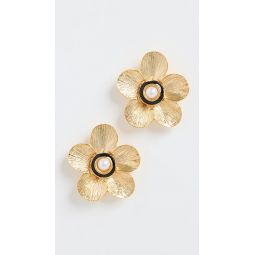 Gold Flower Pierced Earrings