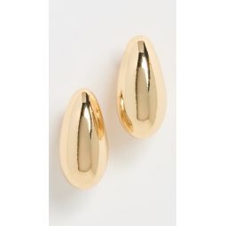 Gold Tapered Hoop Pierced Earrings