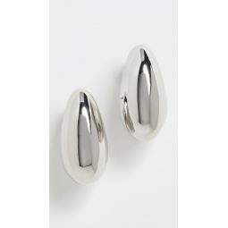Silver Tapered Hoop Pierced Earrings