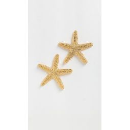 Oversized Textured Gold Starfish Post Earrings