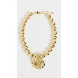 Gold Bead Lobster Claw Necklace
