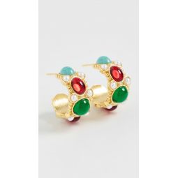 Pearl Hoop Pierced Earrings