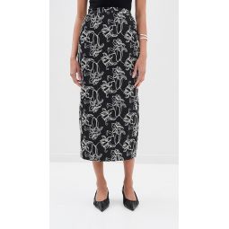 Toshiko Skirt Black Cotton Embroidery