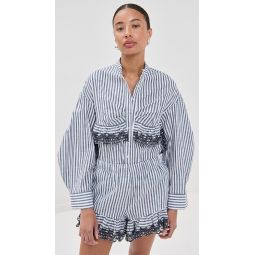 Momoyo Navy Stripes Cotton Top