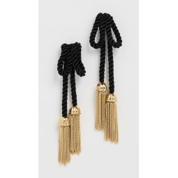 Velvet Bow Tassel Earrings