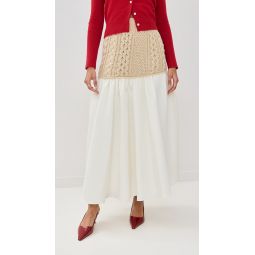 Mekas Knit Combo Drop Waist Skirt