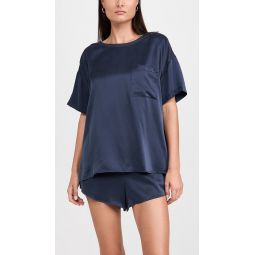 Washable Silk Tee Shorts Set
